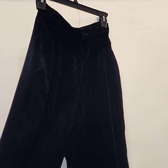 Vintage 90's Black Velvet Dress Pants High Waist Belt Loops Lined Size 6 - Picture 15 of 15